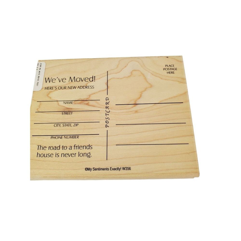 We've Moved Rubber Stamp‎ by MY SENTIMENTS EXACTLY Postcard Size